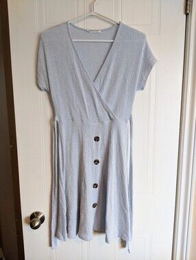 Caution To The Wind Simple Summer Dress Blue Stripe Size XS